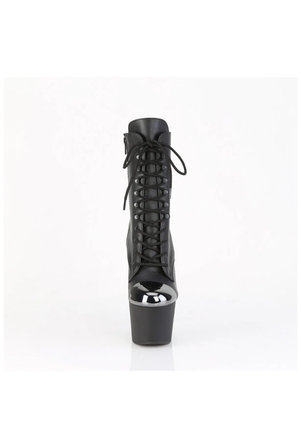 ADORE-1020ESC Black Faux Leather Ankle Boot