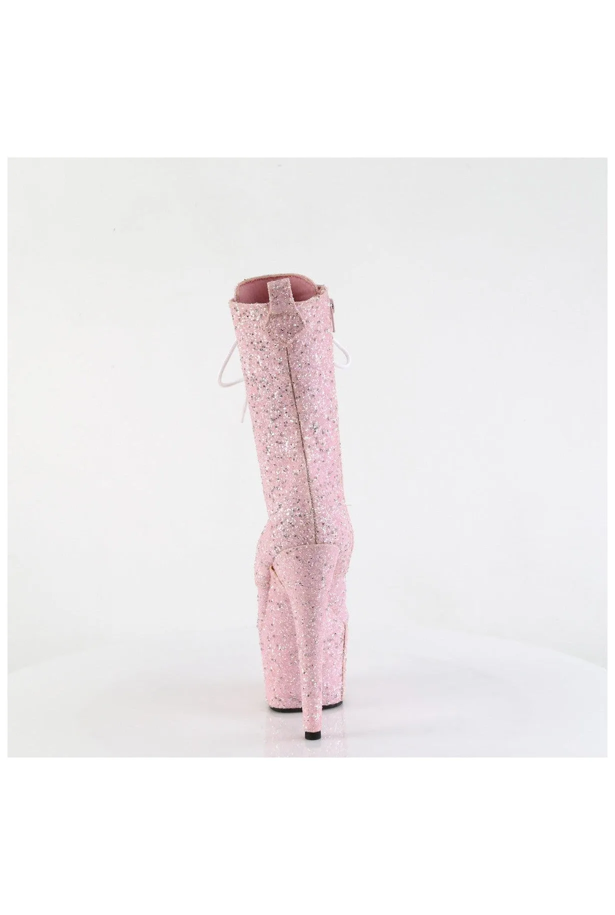 ADORE-1040GR Pink Glitter Ankle Boot