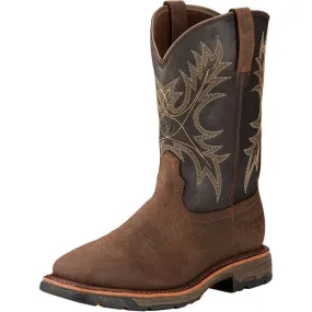 Ariat Men's WorkHog 11 Soft Toe Western Work Boot - Bruin Brown - 10017436