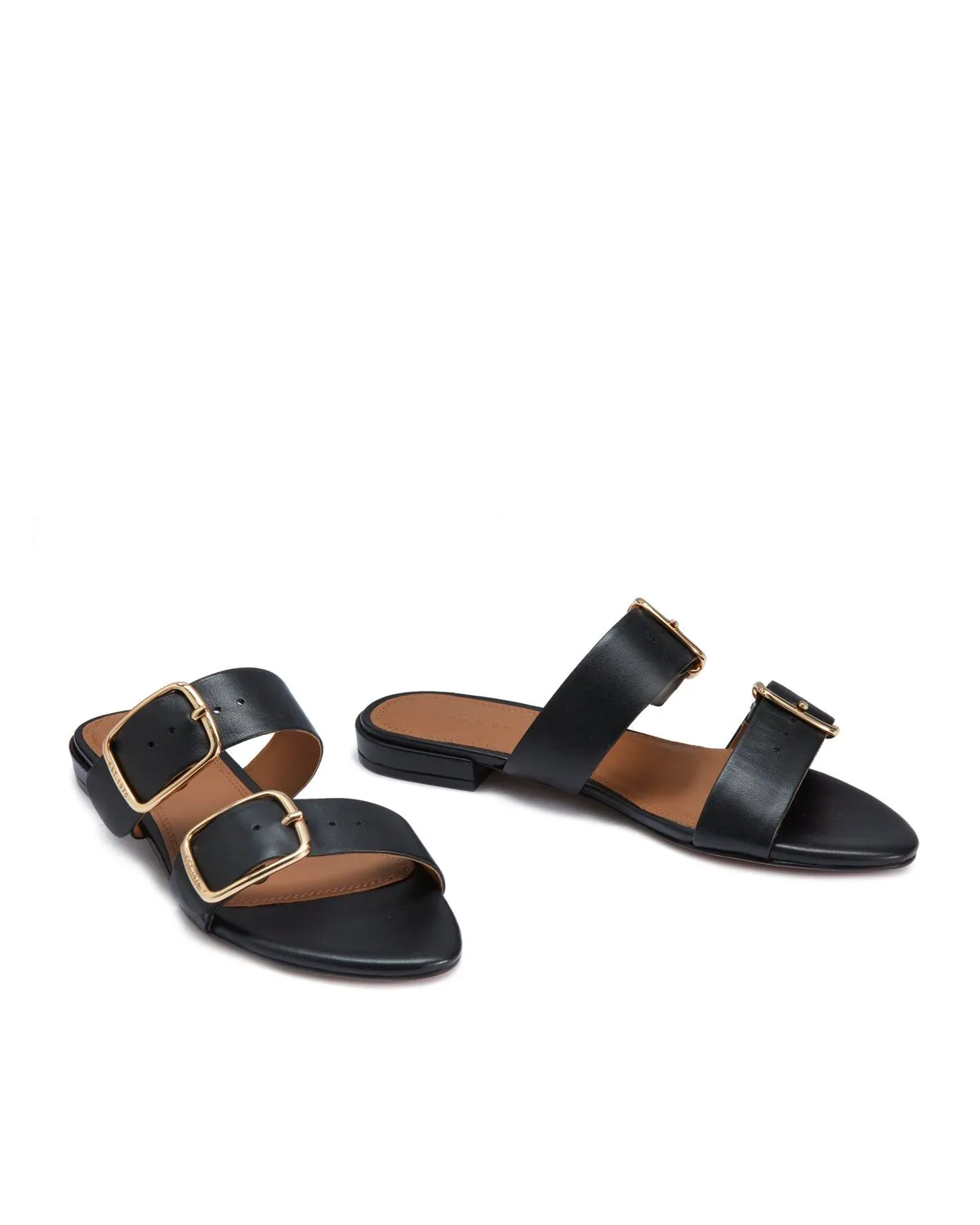 Ayton Leather Flat Sandal | Black