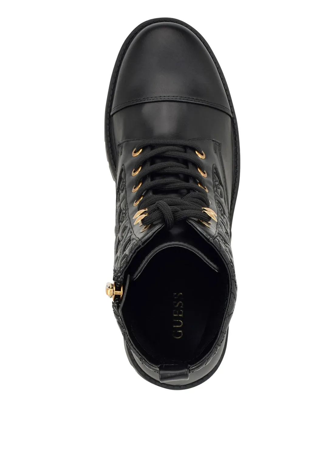 Black Logo Waite Combat Boots