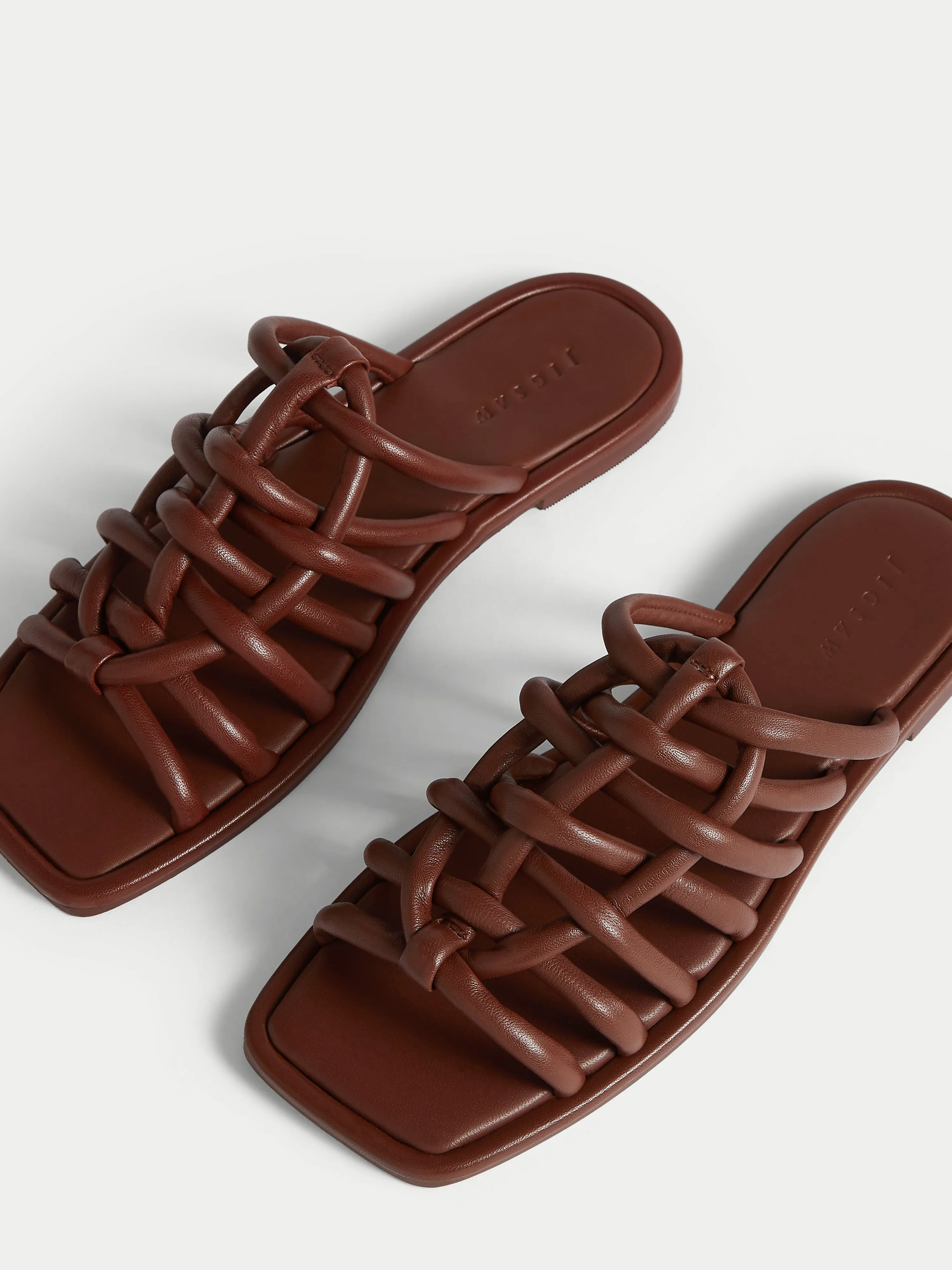 Burgos Leather Rope Slider | Chocolate