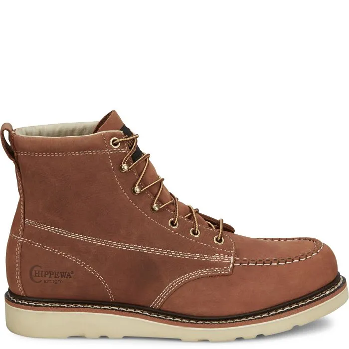 Chippewa Men's Edge Walker 6" Moc Toe Lace Up Work Boot -Tan- ED5312