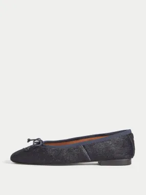 Chiswick Calf Hair Ballerina | Navy