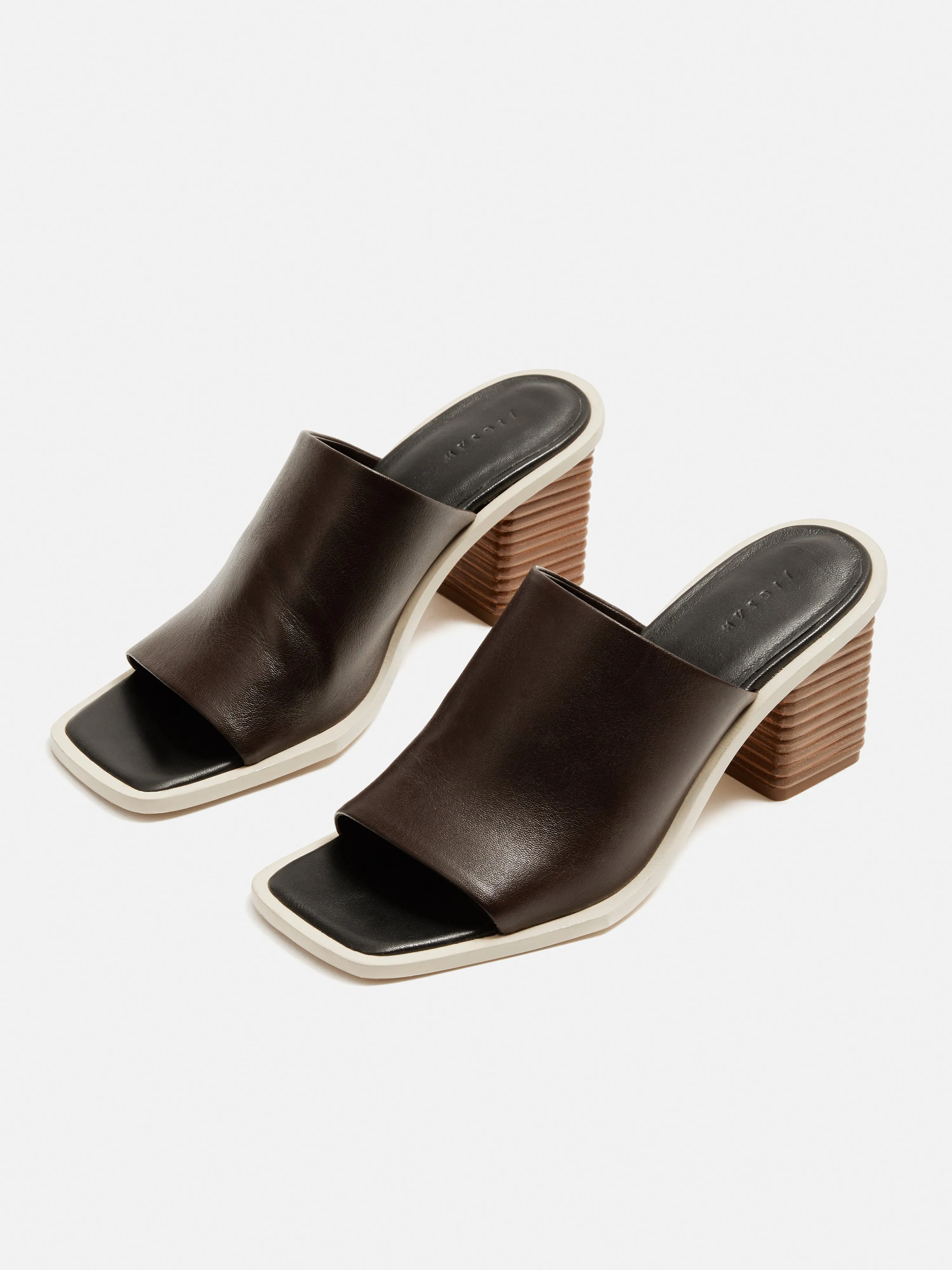 Coop Stacked Heel Leather Mule | Conker