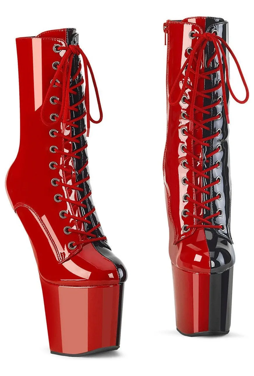 CRAZE-1040TT Red Patent Ankle Boot