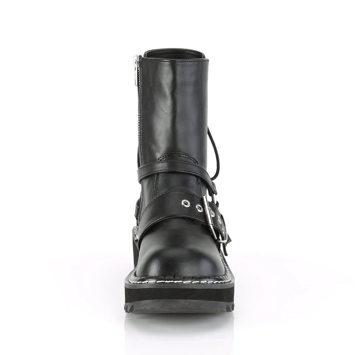 Demonia LILITH-210 | Black Vegan Leather Ankle Boots