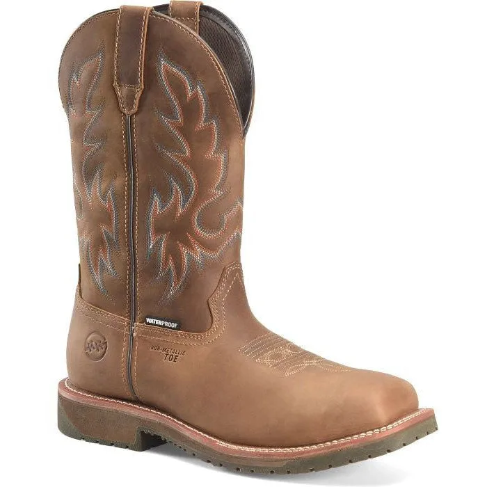 Double H Men's Roper 12" Wide SQ Toe Comp Toe Western Work Boot -Brown- DH6141