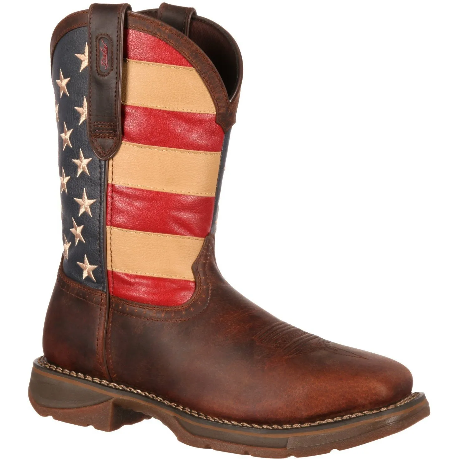 Durango Men's Rebel 11" Steel Toe Western Flag Boot - Brown - DB020