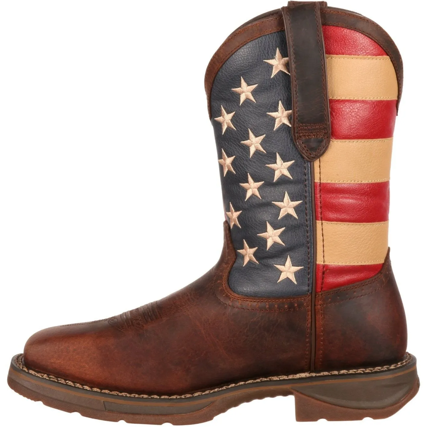 Durango Men's Rebel 11" Steel Toe Western Flag Boot - Brown - DB020