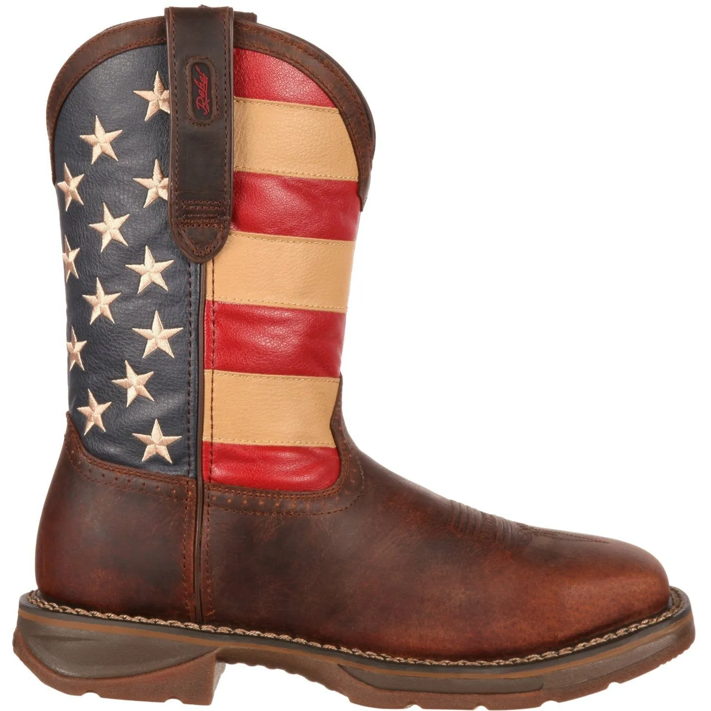 Durango Men's Rebel 11" Steel Toe Western Flag Boot - Brown - DB020