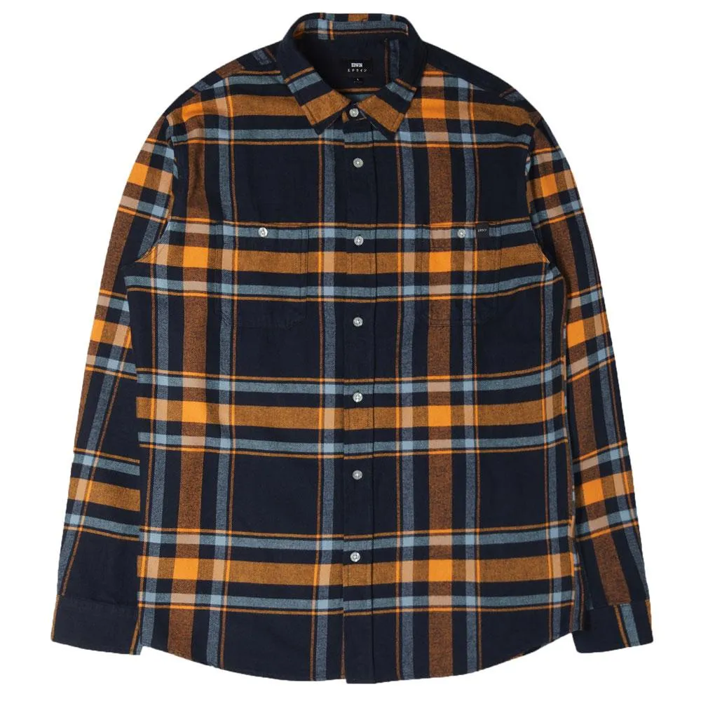 Edwin Labour Flannel Shirt - Orange Ochre