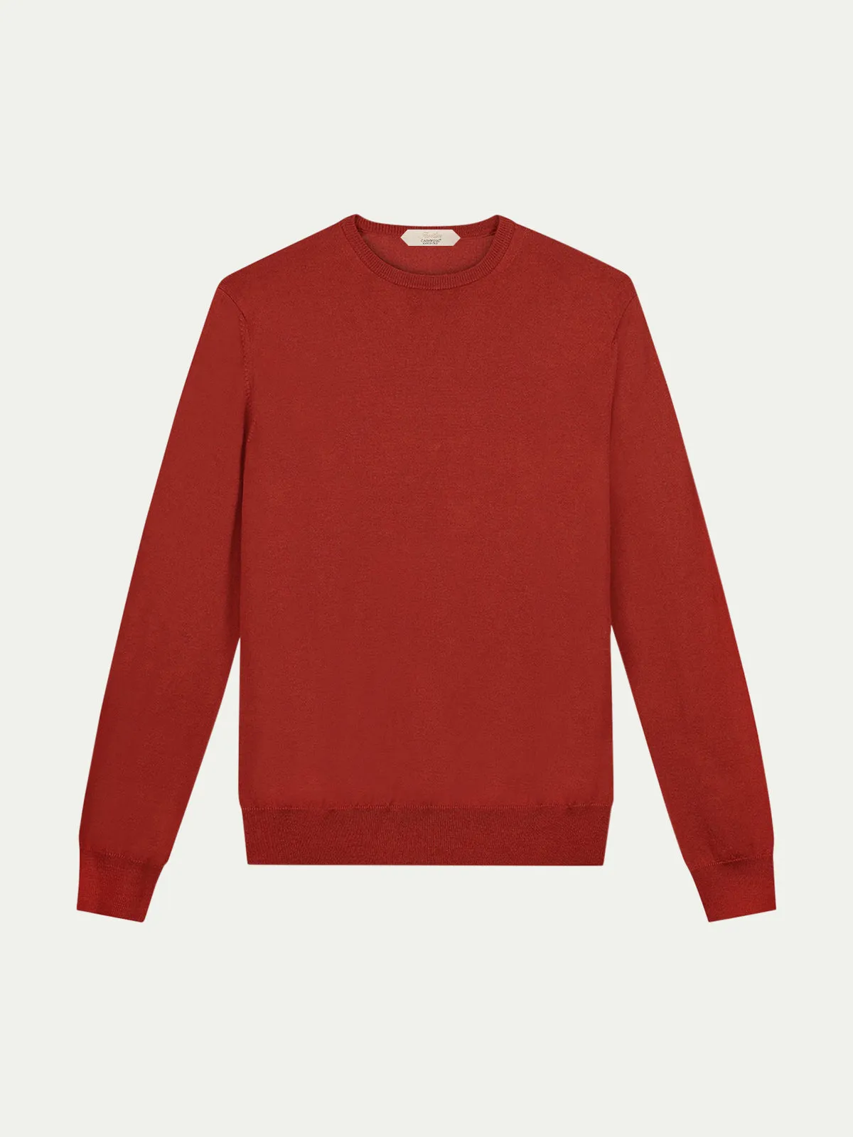 Extrafine Merino Crew Neck Sweater Burnt Sienna