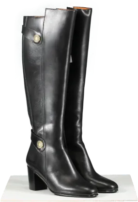 Fairfax & Favor Pton Tall Heeled Black Leather knee high boots UK 3 EU 36 👠