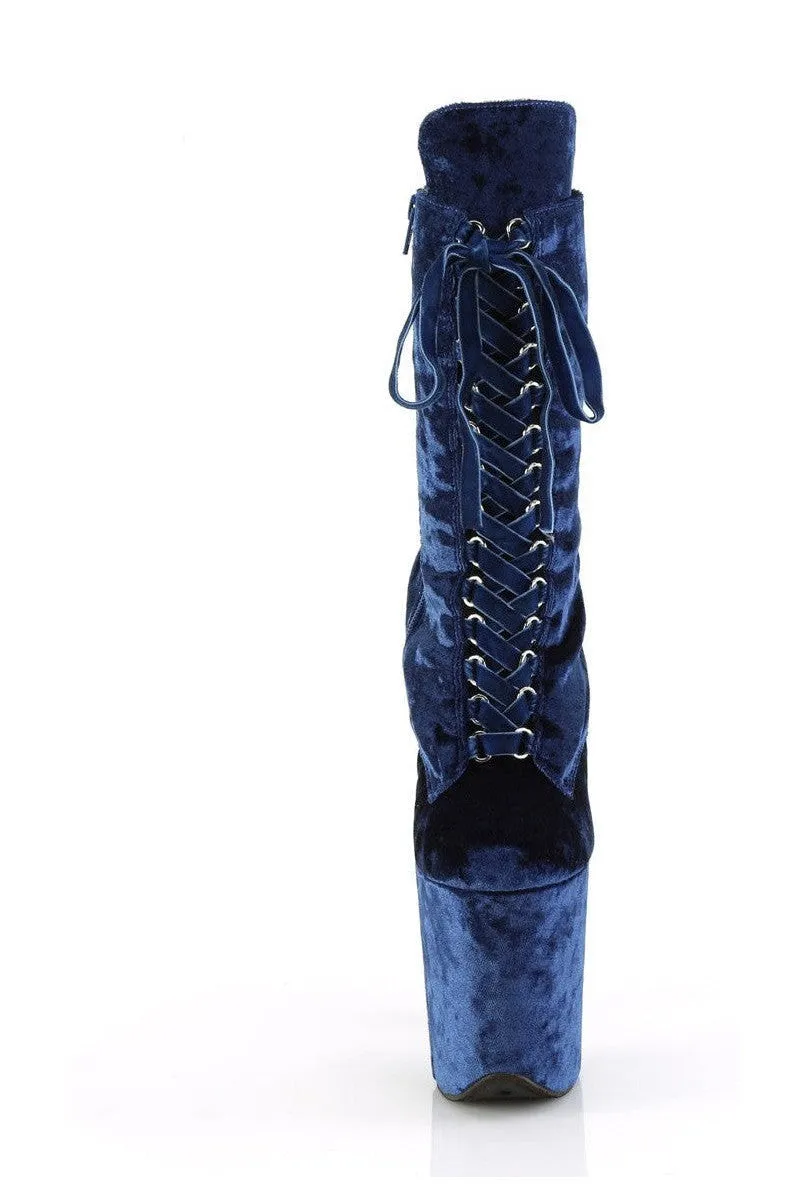 FLAMINGO-1045VEL Blue Velvet Ankle Boot