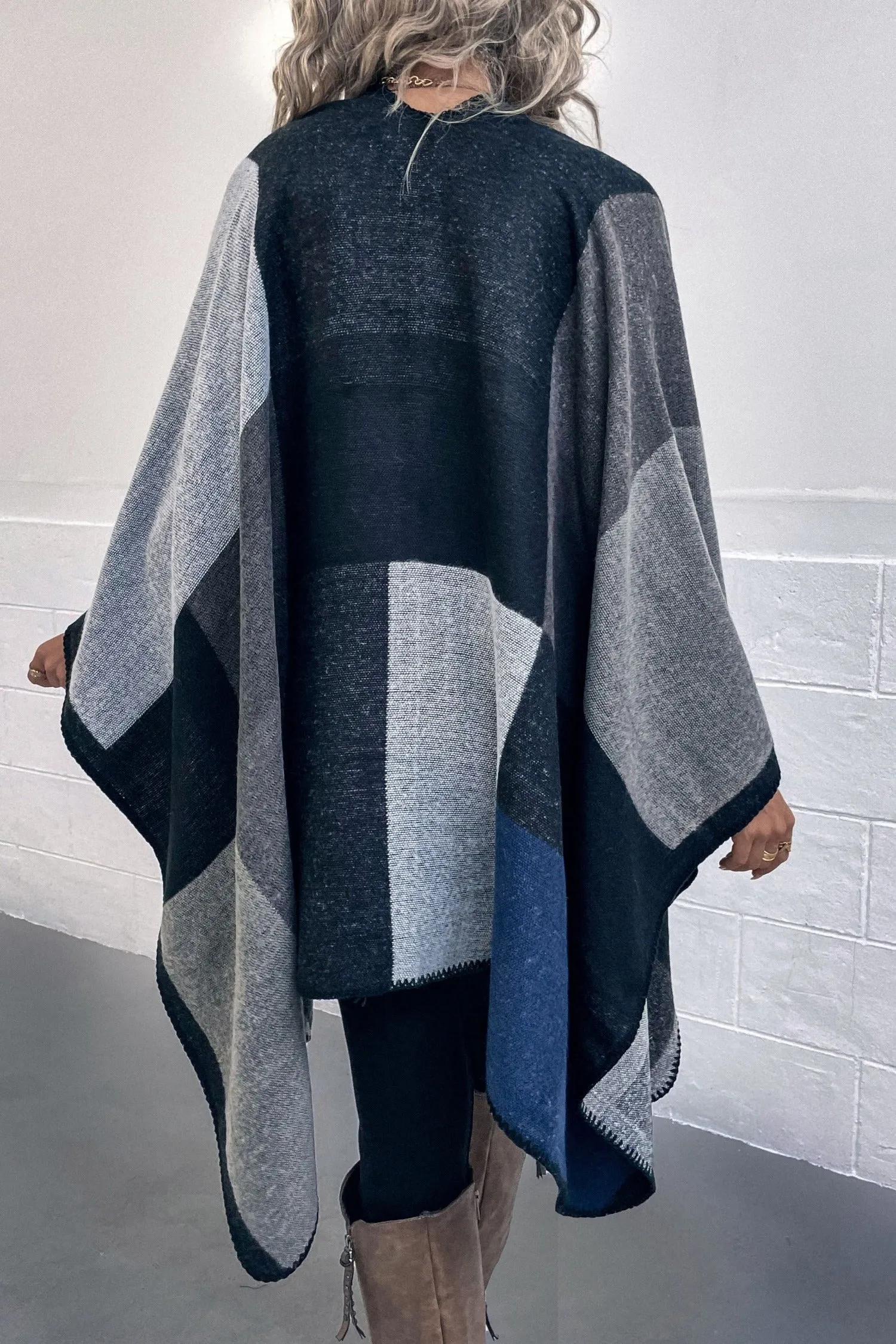 Freya Colour Block Poncho