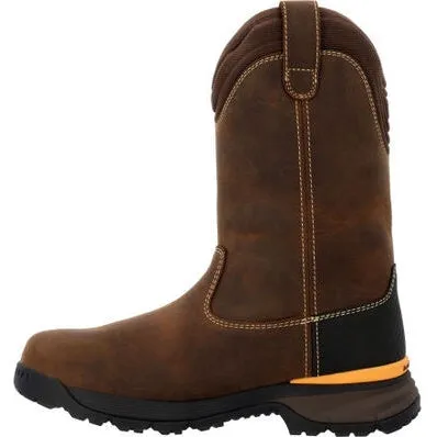 Georgia Men's TBD 11" Soft Toe WP Wellington Pull On Work Boot -Brown- GB00598