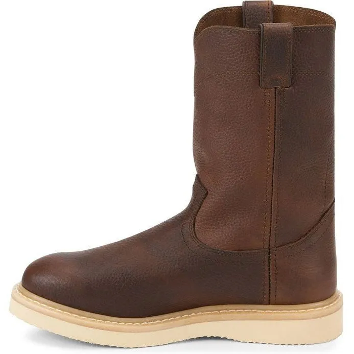 Justin Men's Axe 10" Soft Toe Wedge Western Work Boot -Brown- WK4908