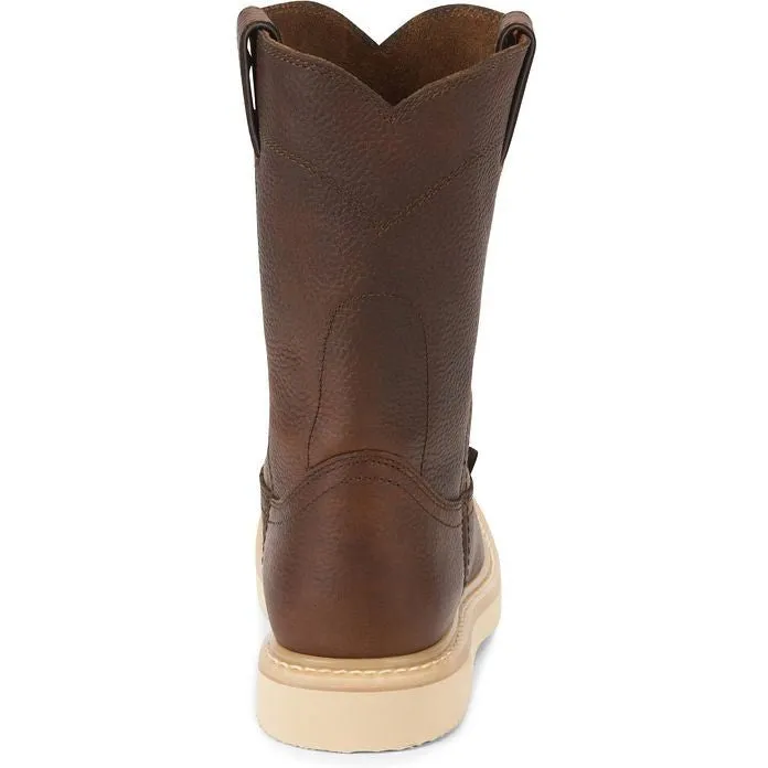 Justin Men's Axe 10" Soft Toe Wedge Western Work Boot -Brown- WK4908