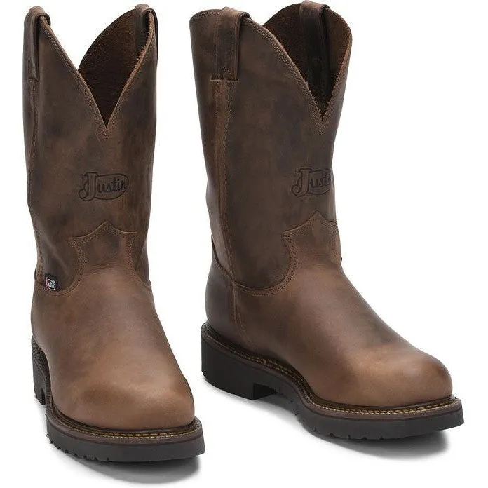 Justin Men's Balusters 11 Slip Resistant Western Work Boot -Brown- 4444