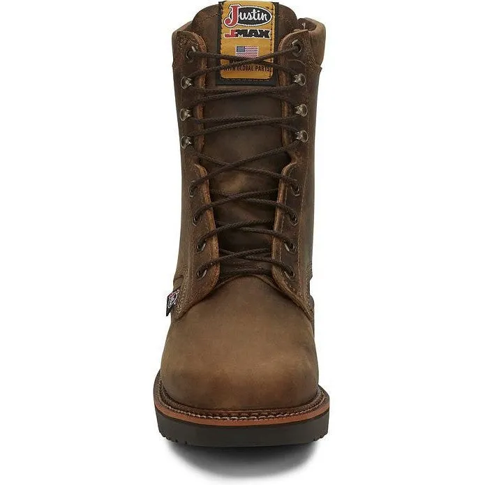 Justin Men's Blueprint 8 Lace Up USA Western Work Boot -Tan- 440