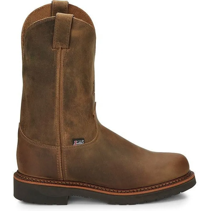 Justin Men's Blueprint 8 USA Western Work Boot -Tan- 4440