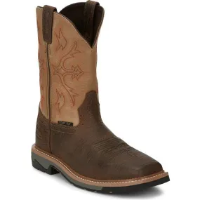 Justin Men's Bolt 11" Comp Toe WP Western Work Boot -Brown- SE4103