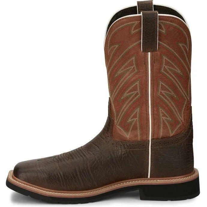 Justin Men's Electrician 11" ST Western Work Boot -Brown- SE4561