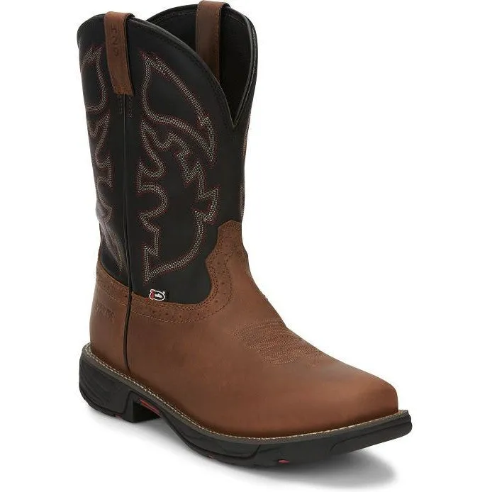 Justin Men's Rush 11 Comp Toe Western Work Boot -Tan- WK4337