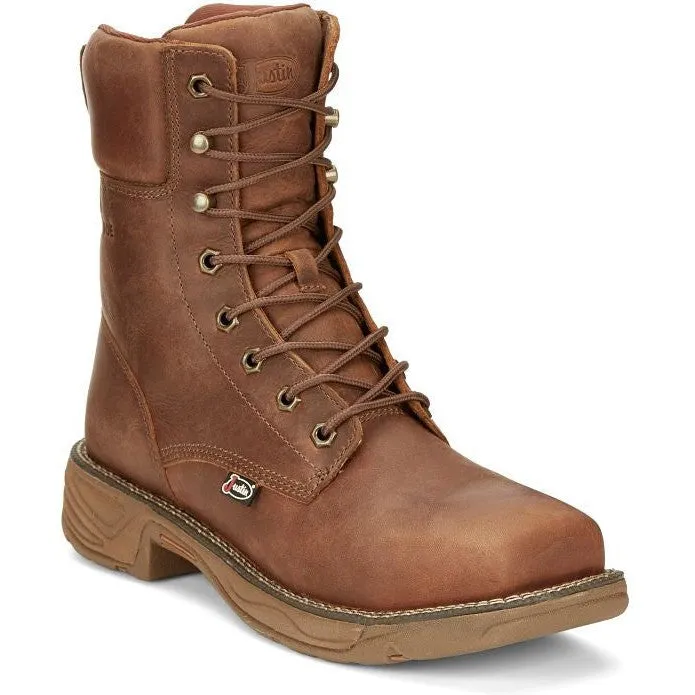 Justin Men's Rush 8 Nano CT Waterproof Western Work Boot -Brown- SE468