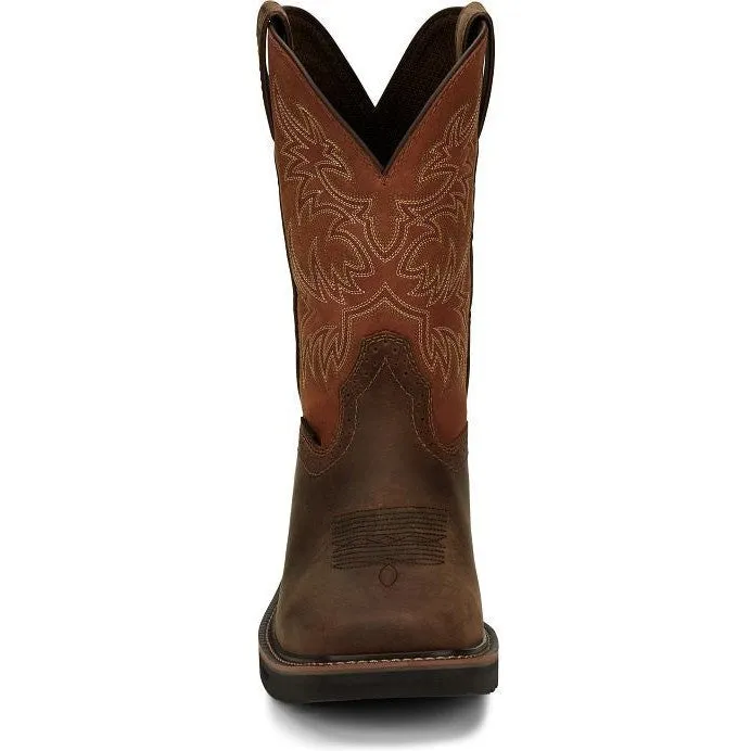 Justin Men's Switch 11" Composite Toe Western Work Boot -Brown- SE4812