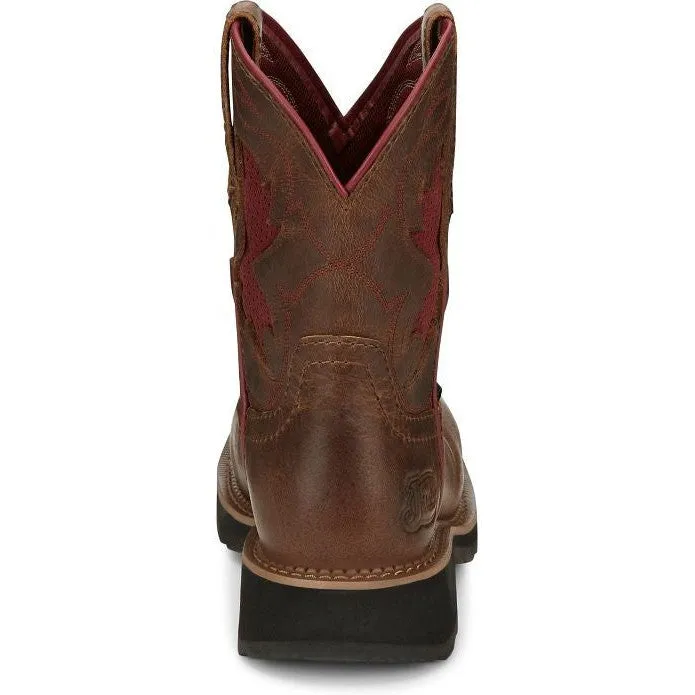 Justin Women's Lathey 8 Nano CT Western Work Boot -Brown- GY9962