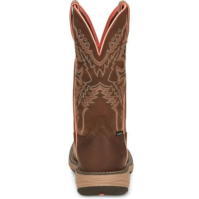 Justin Women's Rush 11 Comp Toe WP Western Work Boot -Brown- SE4357