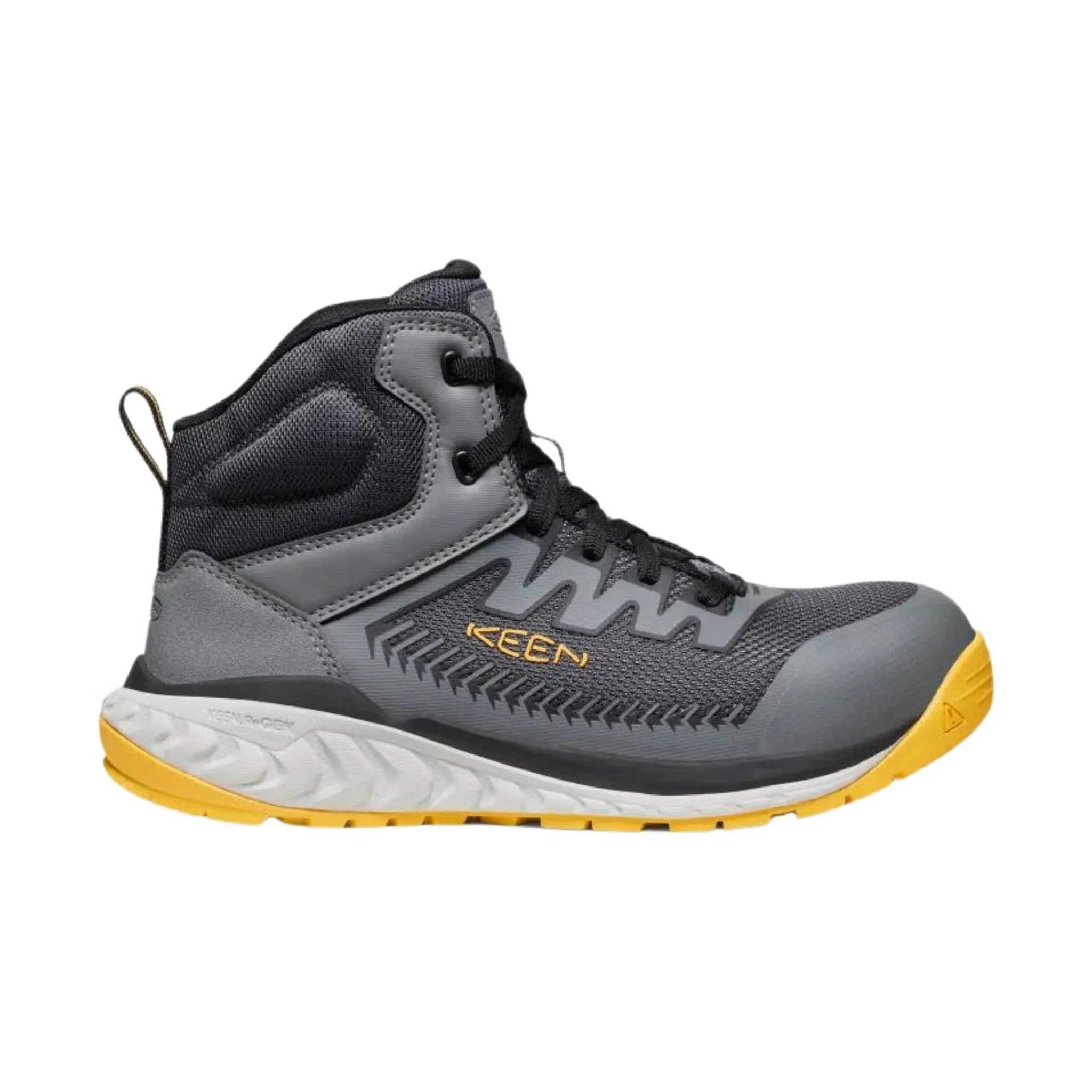 KEEN Utility Men's Arvada Carbon Fiber Toe Mid Work Boot - Grey/Yellow