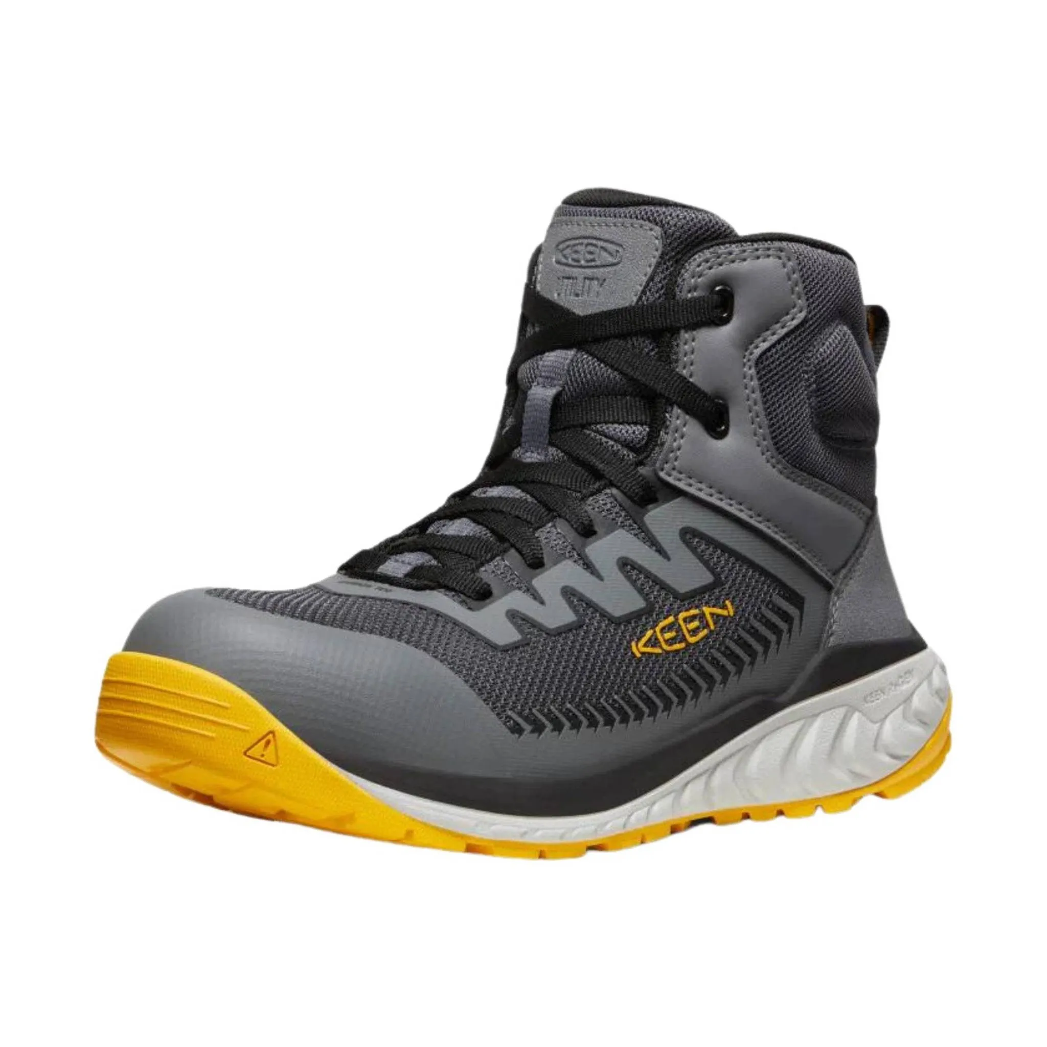 KEEN Utility Men's Arvada Carbon Fiber Toe Mid Work Boot - Grey/Yellow