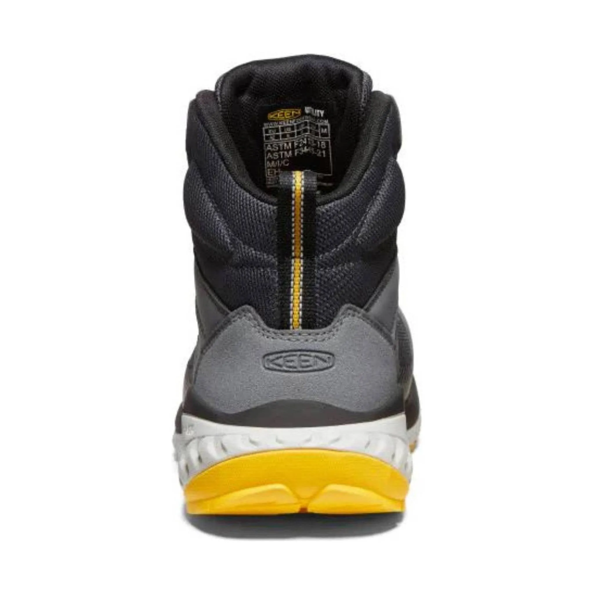 KEEN Utility Men's Arvada Carbon Fiber Toe Mid Work Boot - Grey/Yellow