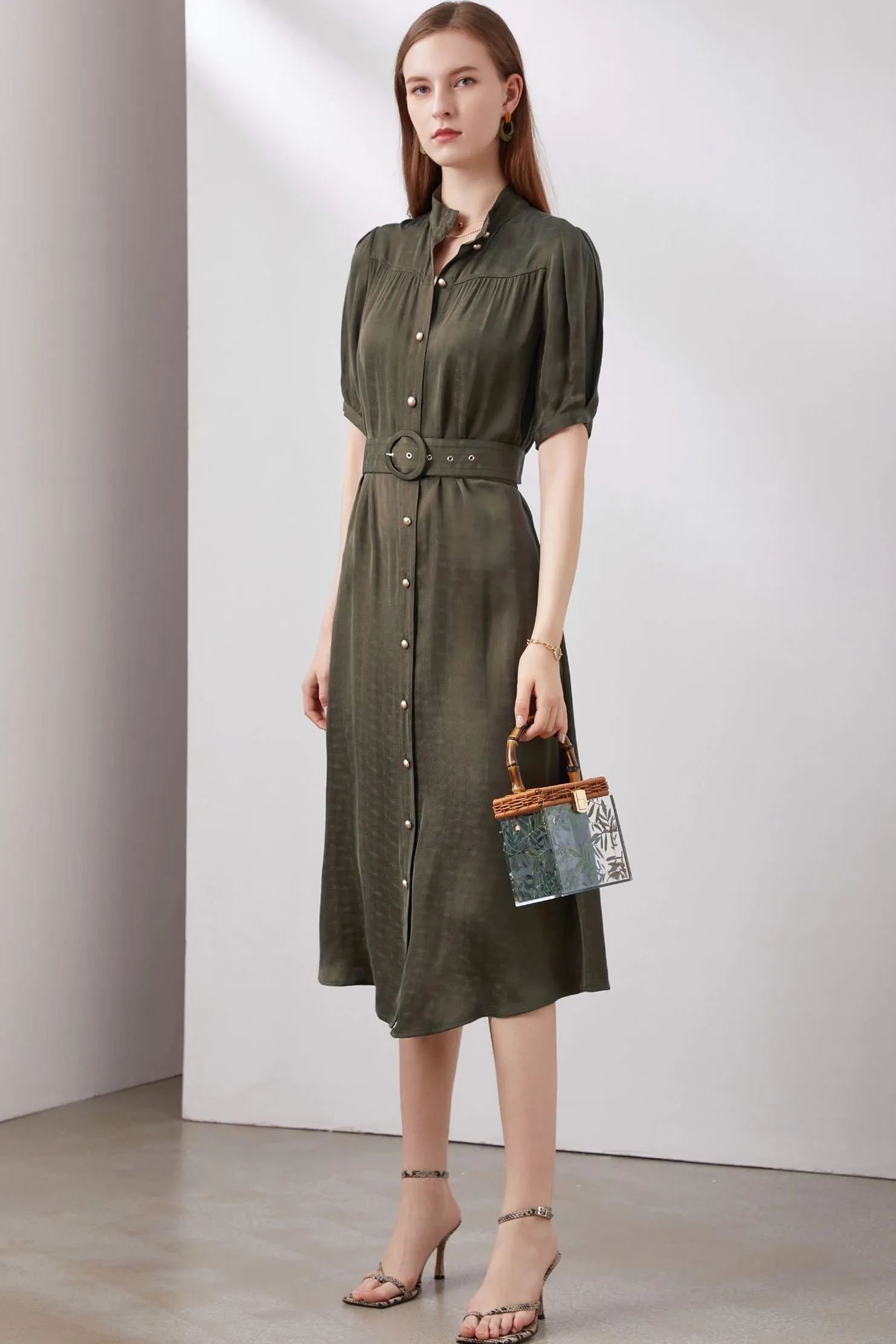 Lauren Midi Dress - Khaki