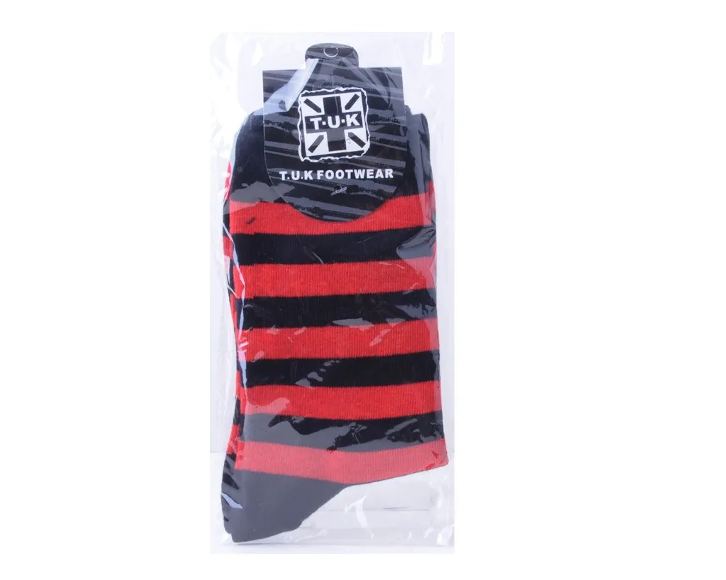 Red & Black Stripe T.U.K Women's Sock