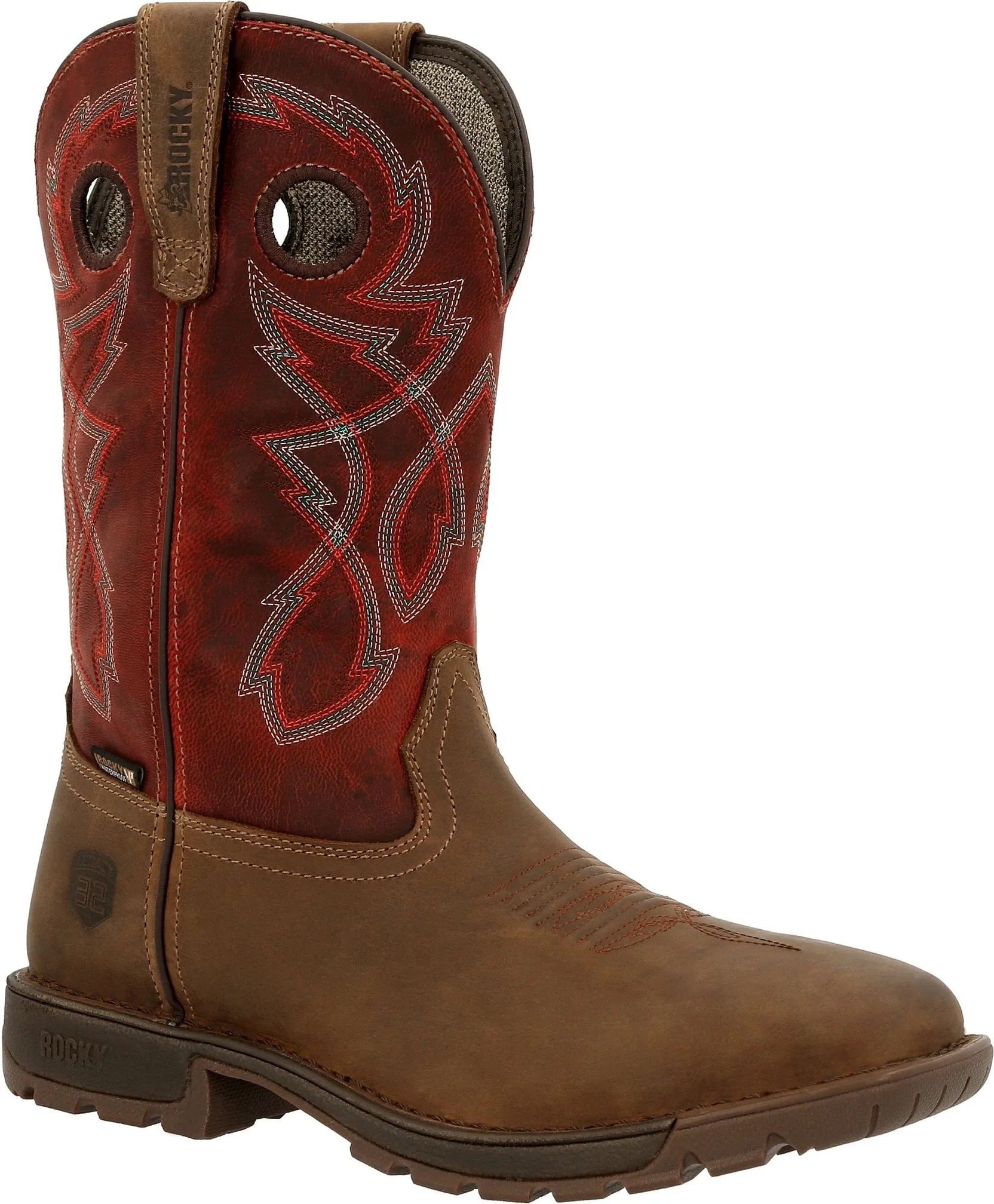 Rocky Men's Legacy 32 10" Steel Toe WP Western Work Boot- Tan- RKW0341