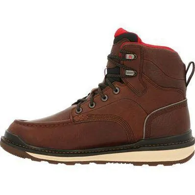 Rocky Men's Rams Horn 6" Waterproof Wedge Work Boot - Brown - RKK0321