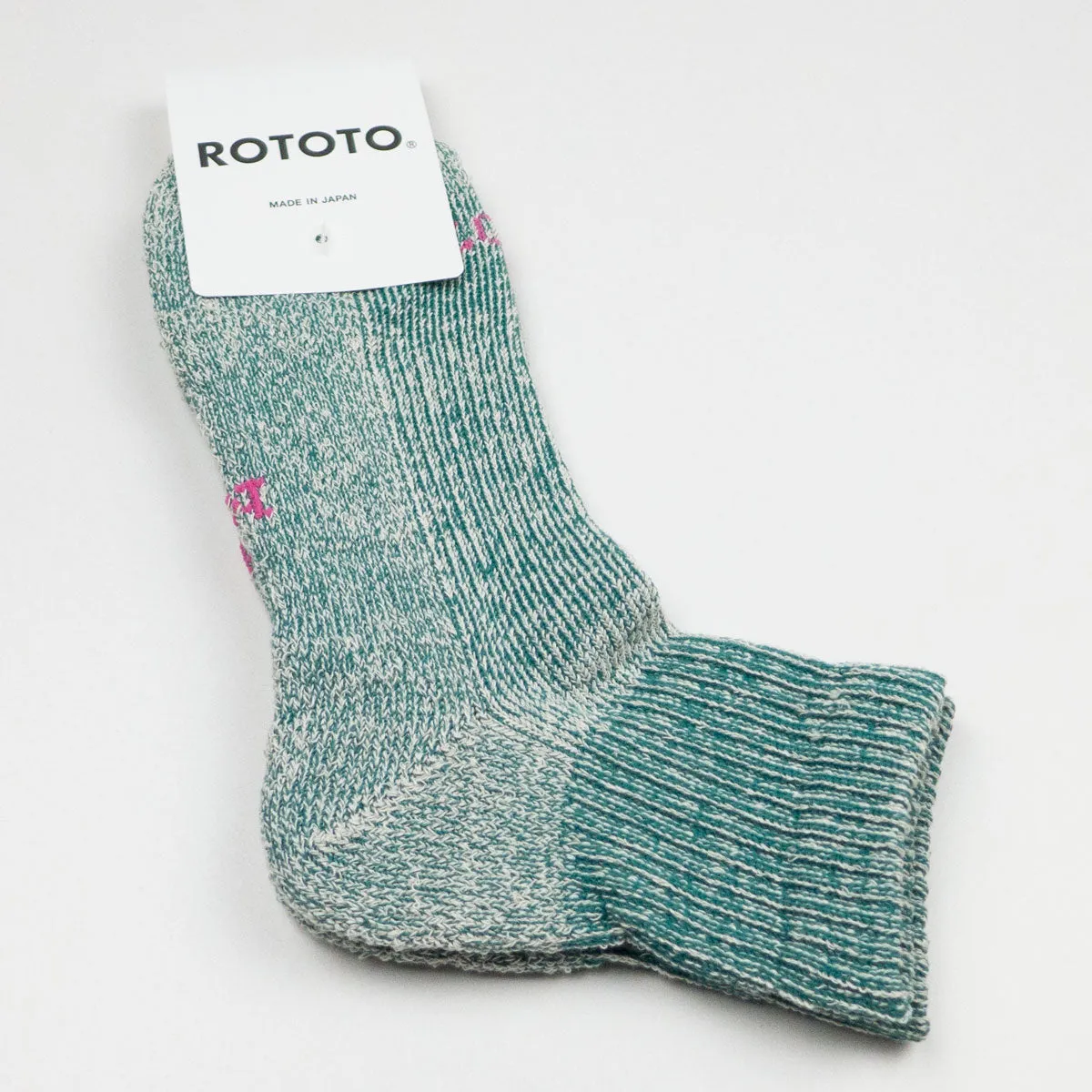 RoToTo - Hemp / Organic Cotton Pile Ankle Socks - Sea Green