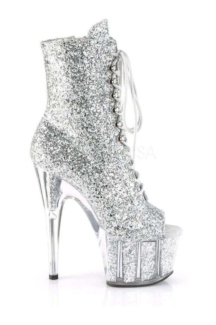 SS-ADORE-1021G Platform Ankle Boot | Silver Glitter