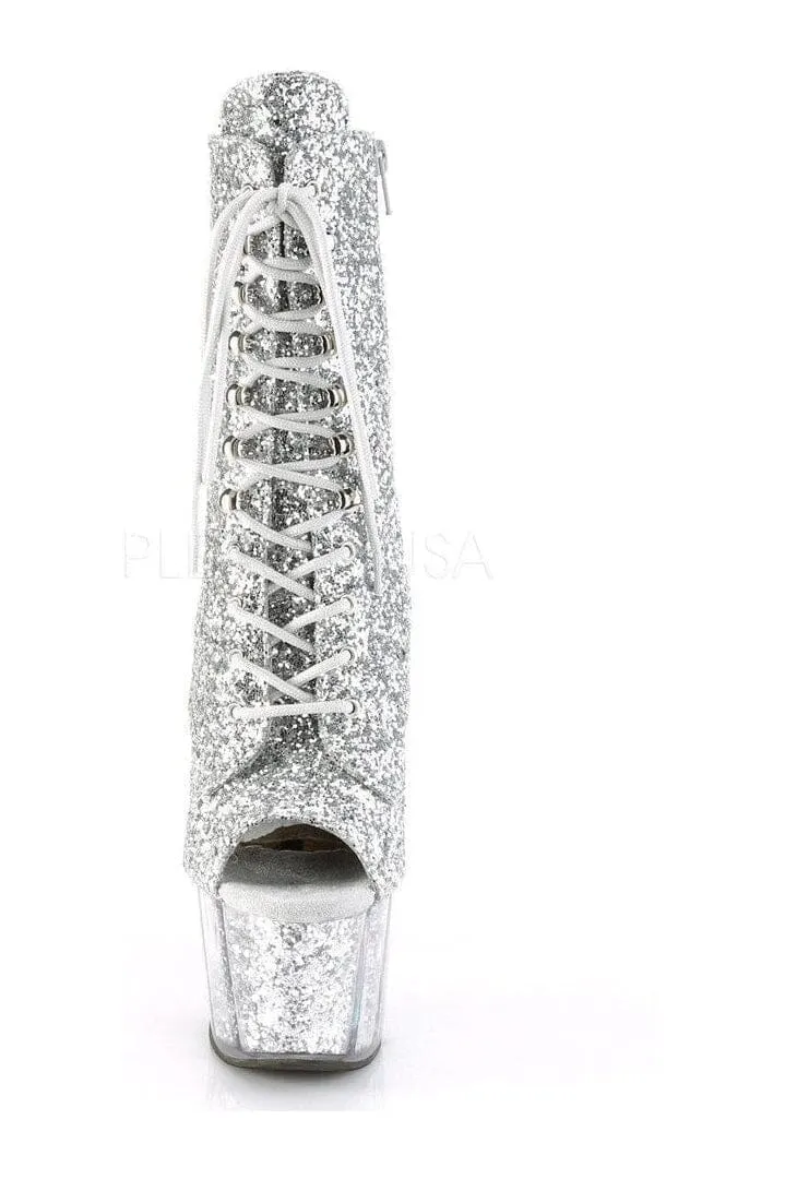 SS-ADORE-1021G Platform Ankle Boot | Silver Glitter