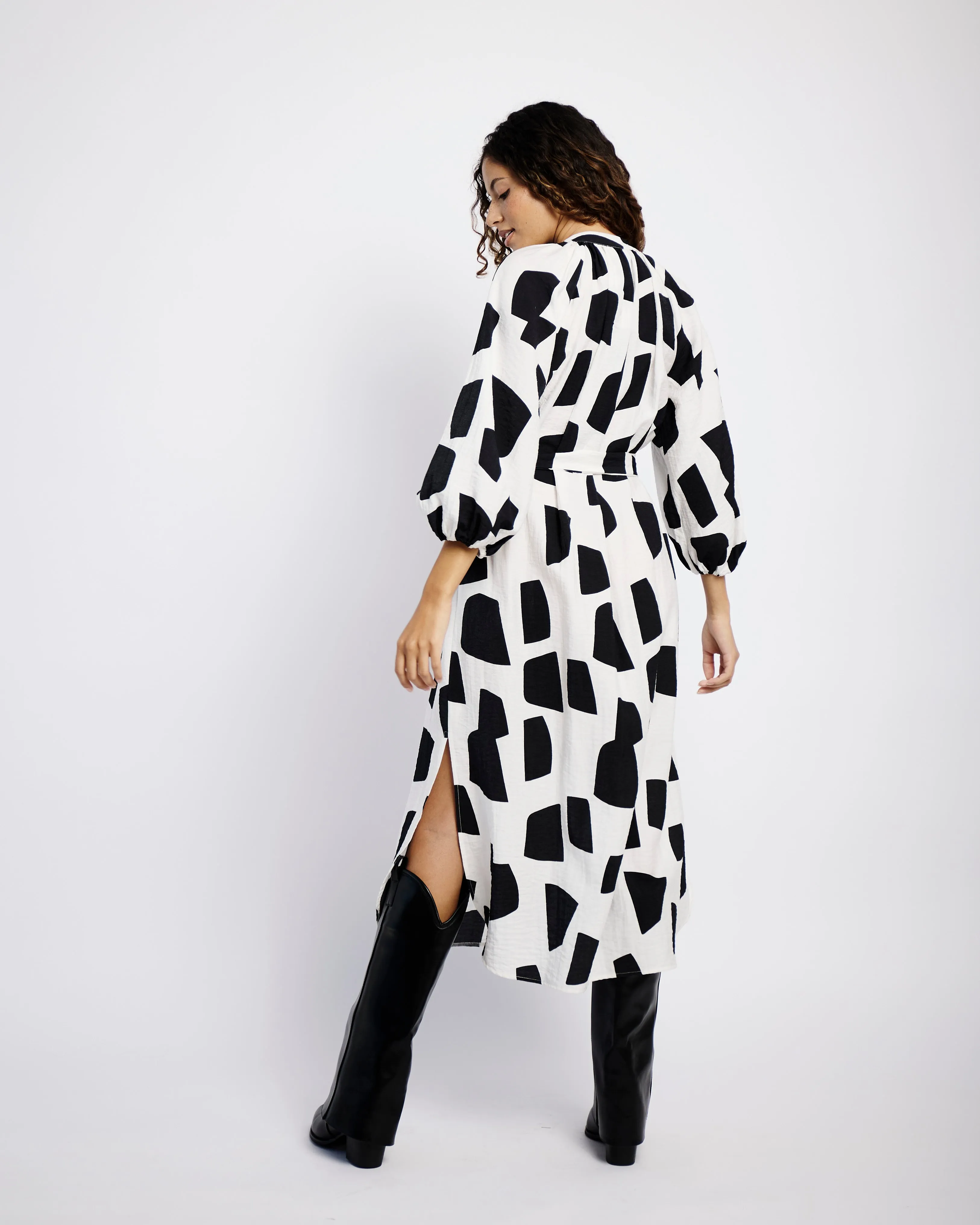 The Easy Shirt Dress in Mono Mosaic