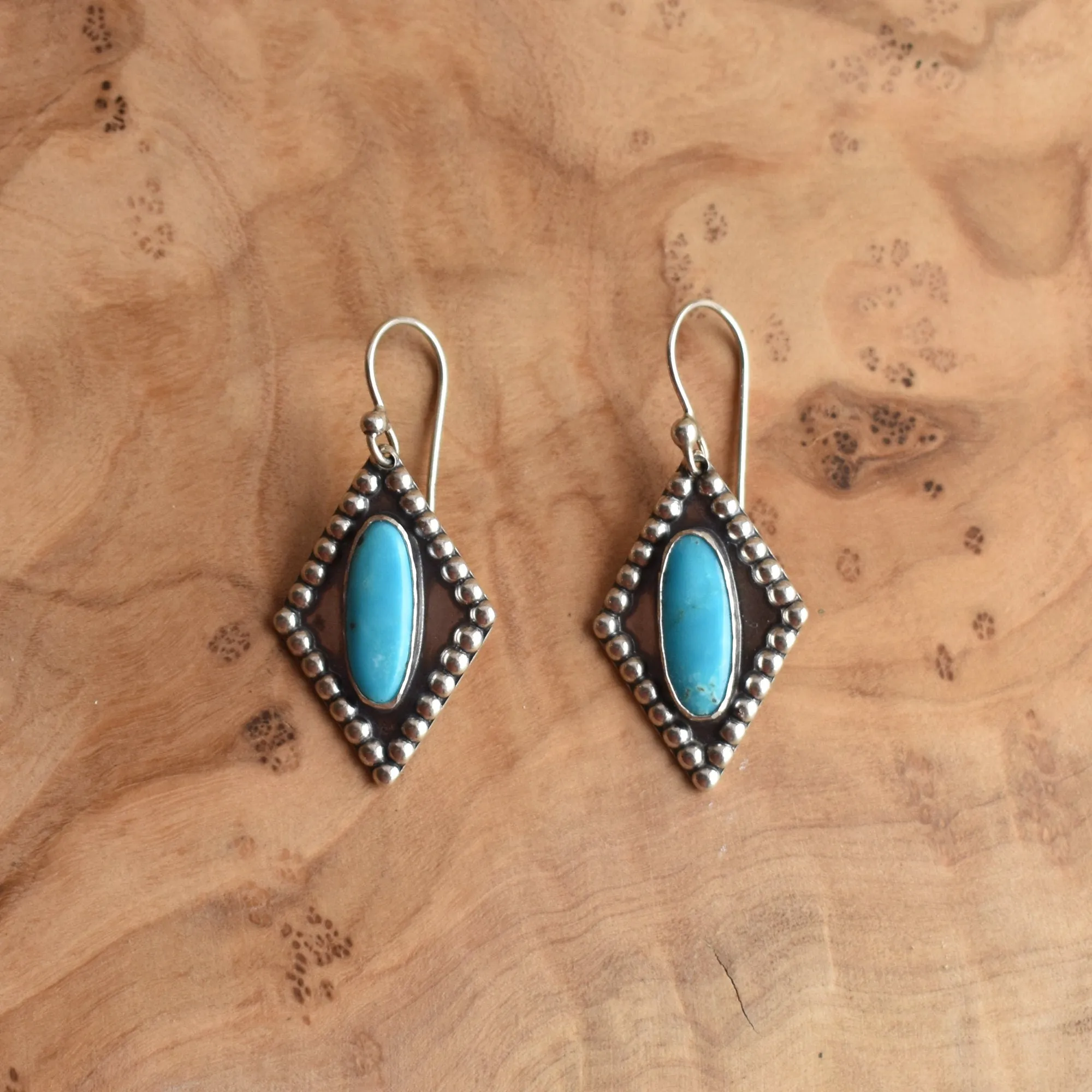 Turquoise Earrings - .925 Sterling Silver - Silversmith Earrings