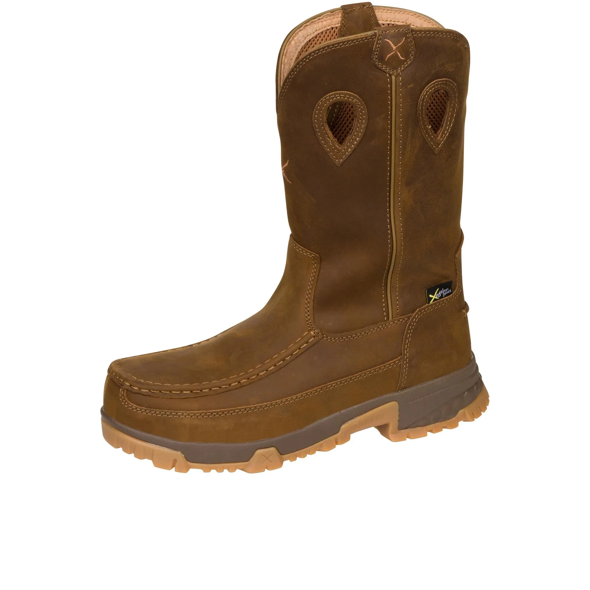 Twisted X 11 Inch Pull On Work Boot Composite Toe Distressed Saddle