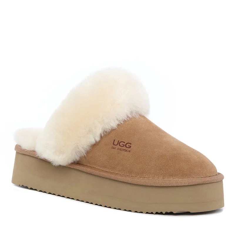 Cozy UGG Fluffy Removable Strap Scuff Slippers