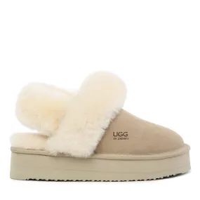 Cozy UGG Fluffy Removable Strap Scuff Slippers