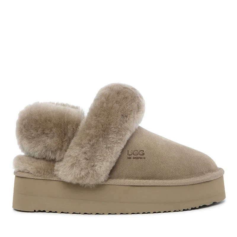 Cozy UGG Fluffy Removable Strap Scuff Slippers