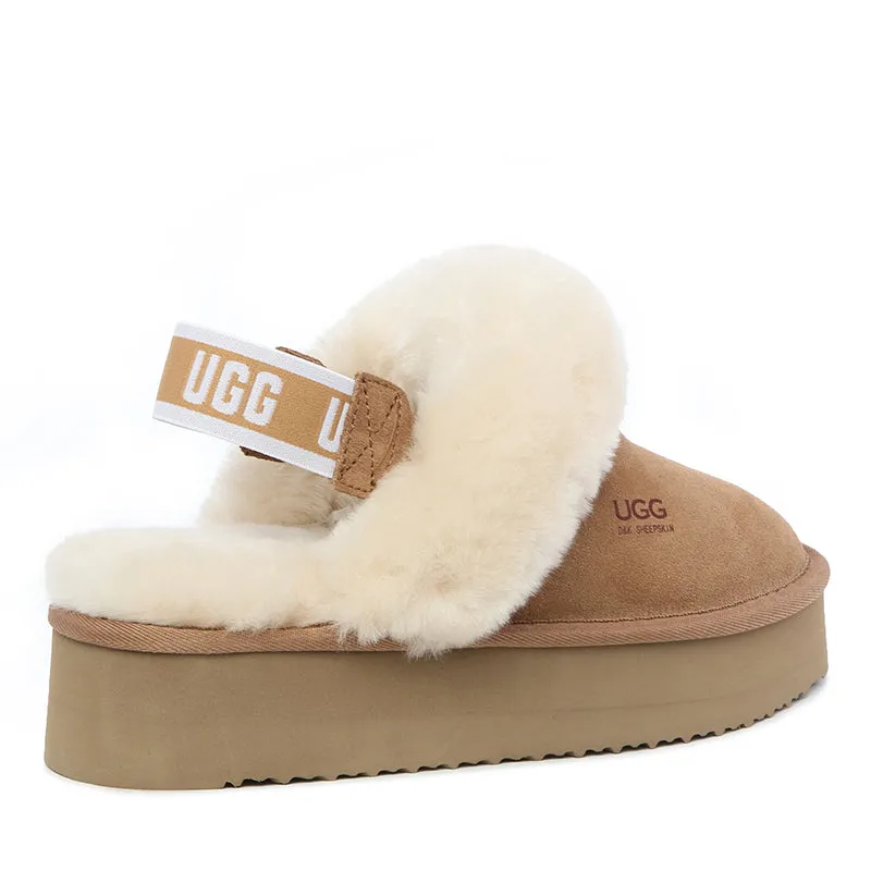 Cozy UGG Fluffy Removable Strap Scuff Slippers